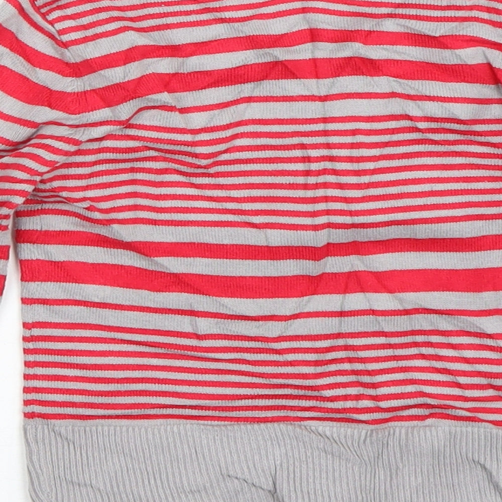ELLE Girls Red Striped  Cardigan Jumper Size 5 Years