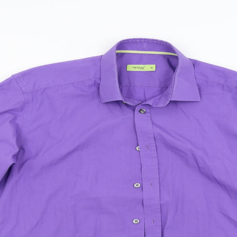 Remus Uomo Mens Purple    Dress Shirt Size 16