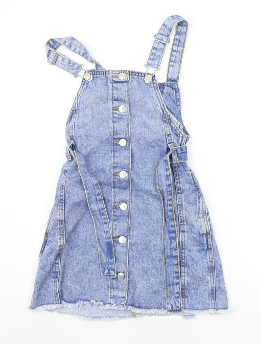 Denim & Co. Girls Blue   Dungaree One-Piece Size 10-11 Years