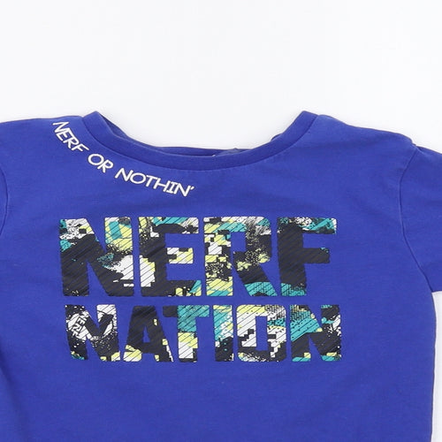 NERF Boys Blue Camouflage  Pullover T-Shirt Size 5-6 Years