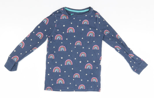 Marks and Spencer Boys Blue Geometric   Pyjama Top Size 5-6 Years  - Rainbow
