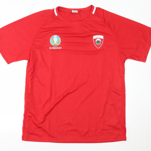 euro 2020 Mens Red   Basic T-Shirt Size XL