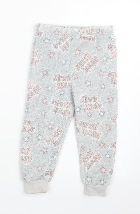 Primark Girls Grey Solid   Pyjama Pants Size 2-3 Years