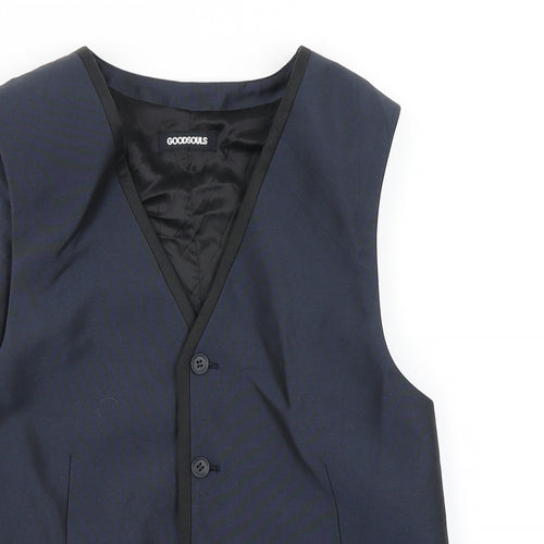 Goodsouls Mens Blue   Jacket Suit Waistcoat Size 40