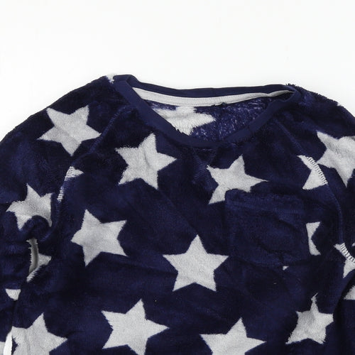George Girls Blue Geometric Microfibre Top Pyjama Top Size 10-11 Years  - Stars