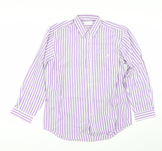 BHS Mens Purple Striped   Dress Shirt Size 15