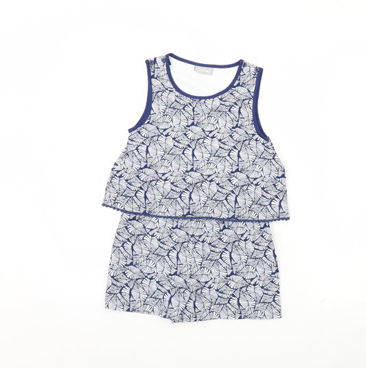 I Love Girls Wear Girls Blue Floral  Playsuit One-Piece Size 8 Years