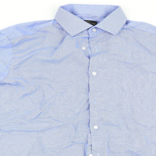 NEXT Mens Blue Check   Dress Shirt Size 14.5