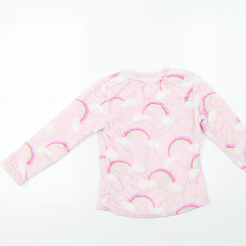 F&F Girls Pink Pinstripe  Top Pyjama Top Size 6-7 Years  - Rainbow