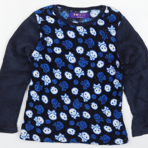 Snooze Time Boys Blue Solid   Pyjama Top Size 9-10 Years  - Skulls
