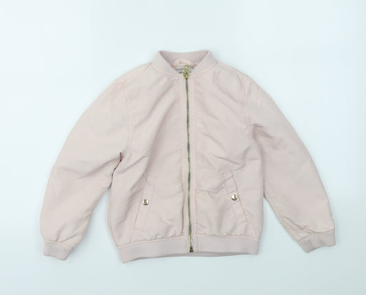 H&M Girls Pink   Basic Coat Coat Size 6-7 Years