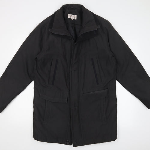 EWM Mens Black   Overcoat Coat Size S