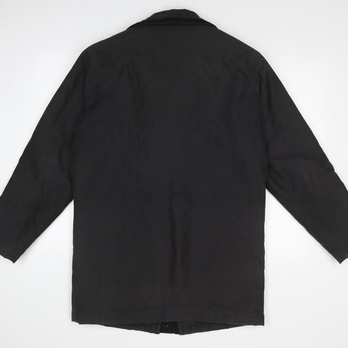 EWM Mens Black   Overcoat Coat Size S
