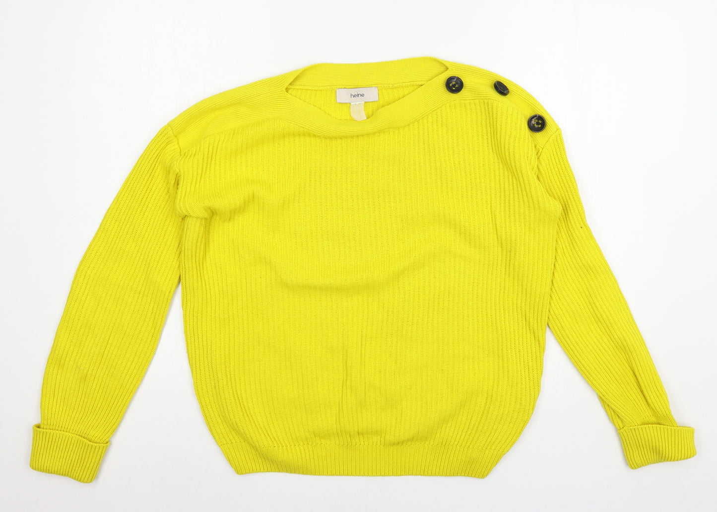 HEINE Womens Yellow  Knit Pullover Jumper Size 8