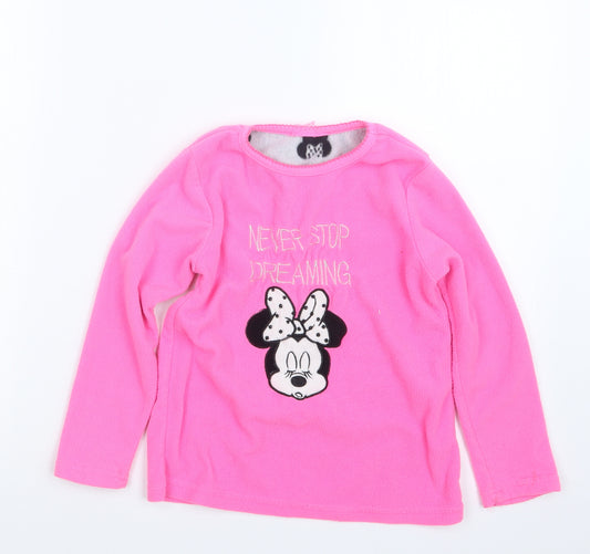 Primark Girls Pink Geometric  Top Pyjama Top Size 7-8 Years  - Minnie Mouse