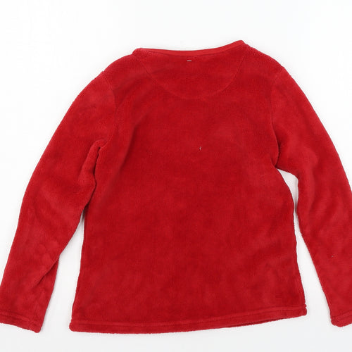 Primark Girls Red Solid Microfibre Top Pyjama Top Size 9-10 Years  - Rudolph
