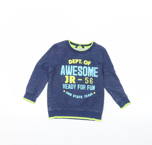George Boys Blue   Pullover Jumper Size 3 Years