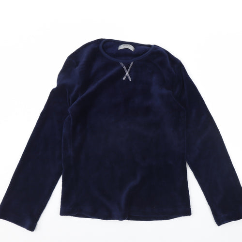 Hudson Womens Blue Solid Fleece Cami Pyjama Top Size M