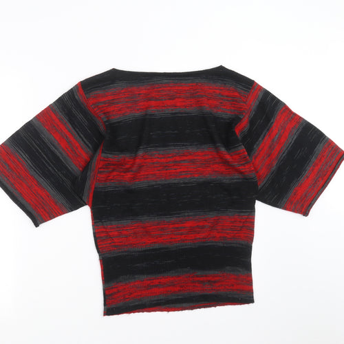 Style&co. Womens Red Striped Knit Pullover Jumper Size L