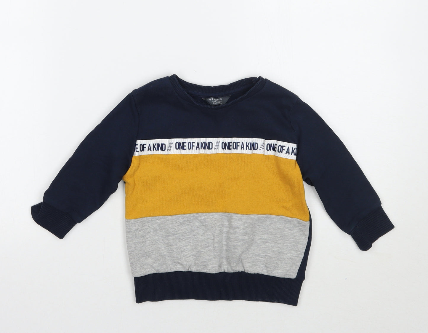Primark Boys Blue Striped  Pullover Jumper Size 2 Years