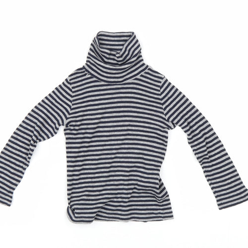 Petit Bateau Girls Grey Striped  Pullover Jumper Size 3 Years