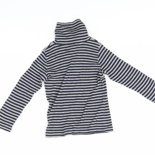 Petit Bateau Girls Grey Striped  Pullover Jumper Size 3 Years