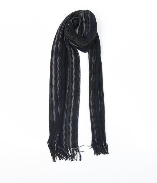 George Mens Black Striped  Scarf  One Size