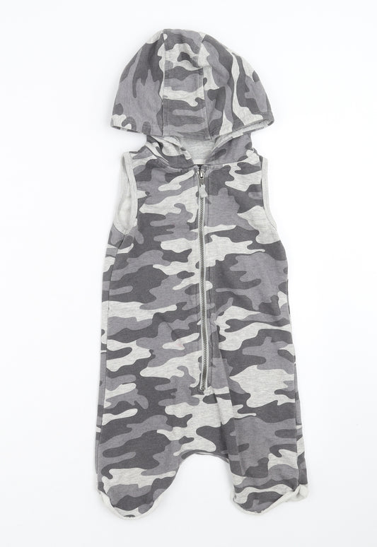 NEXT Girls Grey Camouflage  Playsuit One-Piece Size 3-4 Years