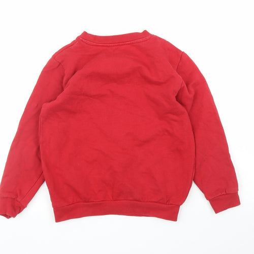 Preworn Boys Red   Pullover Jumper Size 7 Years