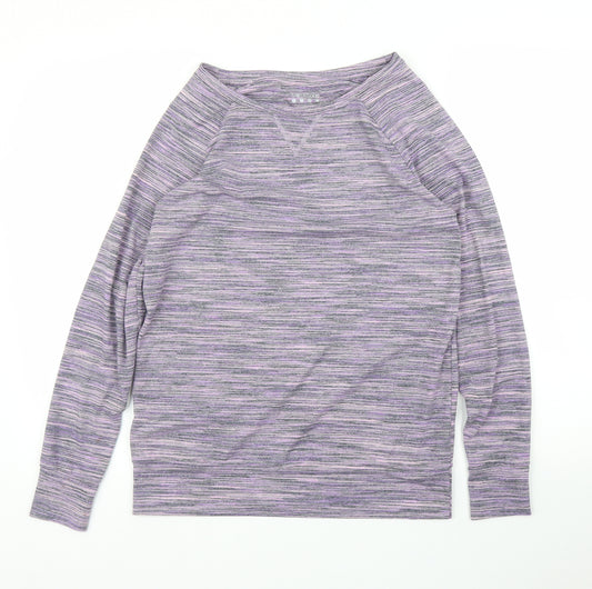 Matalan Womens Purple Striped  Basic T-Shirt Size S
