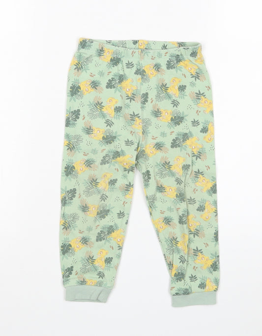 George Girls Green Animal Print  Jogger Trousers Size 2-3 Years - Lion King