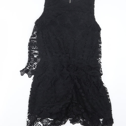 Rebellion Womens Black  Lace Playsuit One-Piece Size M