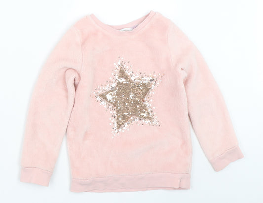 H&M Girls Pink Solid  Top Pyjama Top Size 5-6 Years