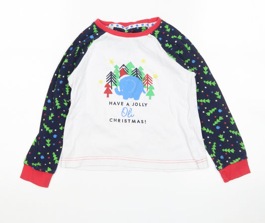 Matalan Boys Multicoloured    Pyjama Top Size 6-7 Years  - Christmas