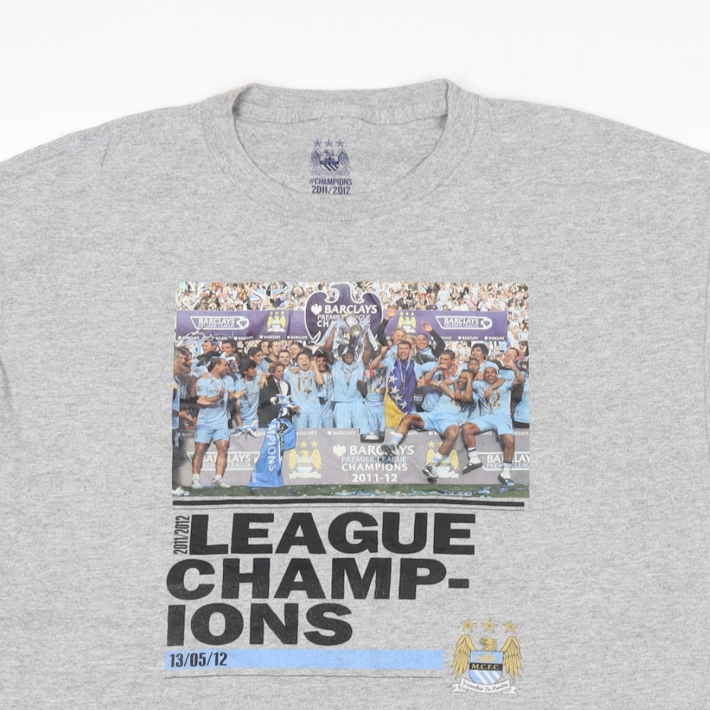 Manchester City FC Mens Grey    T-Shirt Size L  - Manchester City FC