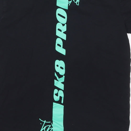 F&F Boys Black Solid   Pyjama Top Size 7-8 Years  - Sk8 Pro Monkey