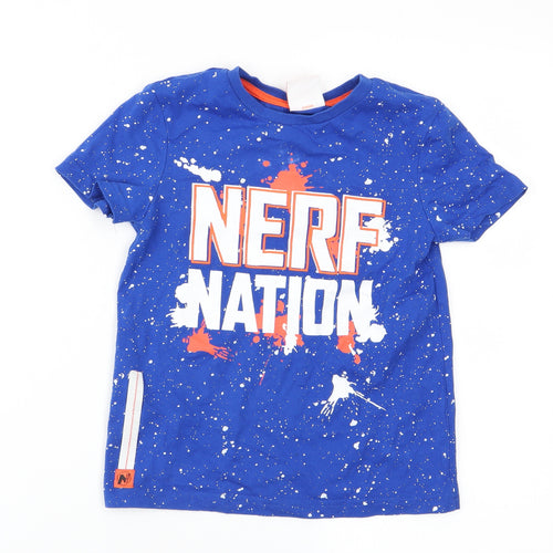 NERF Boys Blue Geometric  Basic T-Shirt Size 5-6 Years