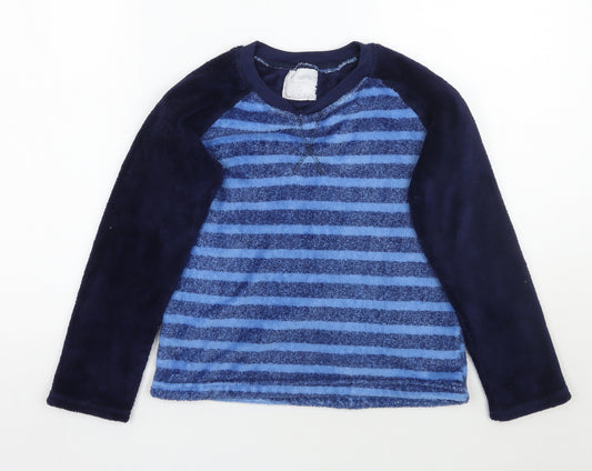 Preworn Boys Blue Striped  Pullover Jumper Size 9-10 Years