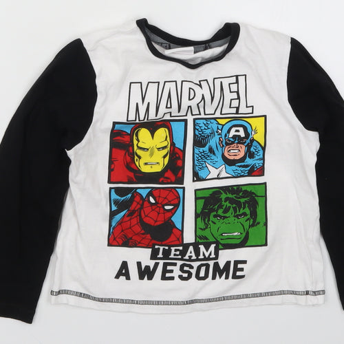 Preworn Boys Multicoloured Colourblock   Pyjama Top Size 6-7 Years  - Marvel Team Awesome