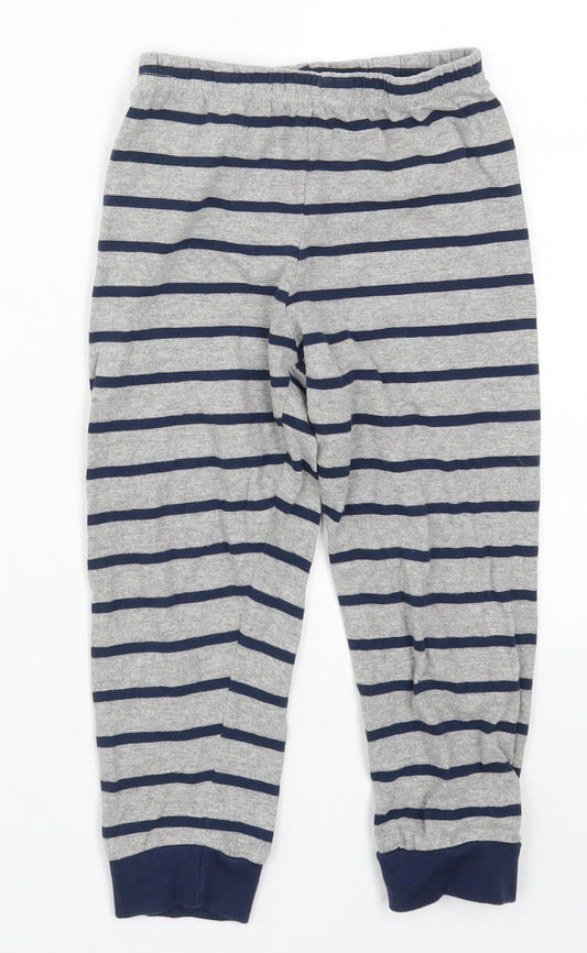 Preworn Boys Grey Striped  Sweatpants Trousers Size 4-5 Years - Pyjama Pants