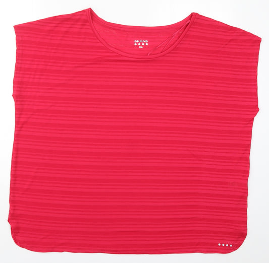 Matalan Womens Pink Striped  Basic T-Shirt Size XL