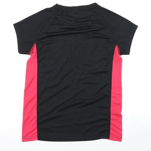 Active Fitness Womens Black Colourblock  Basic T-Shirt Size M