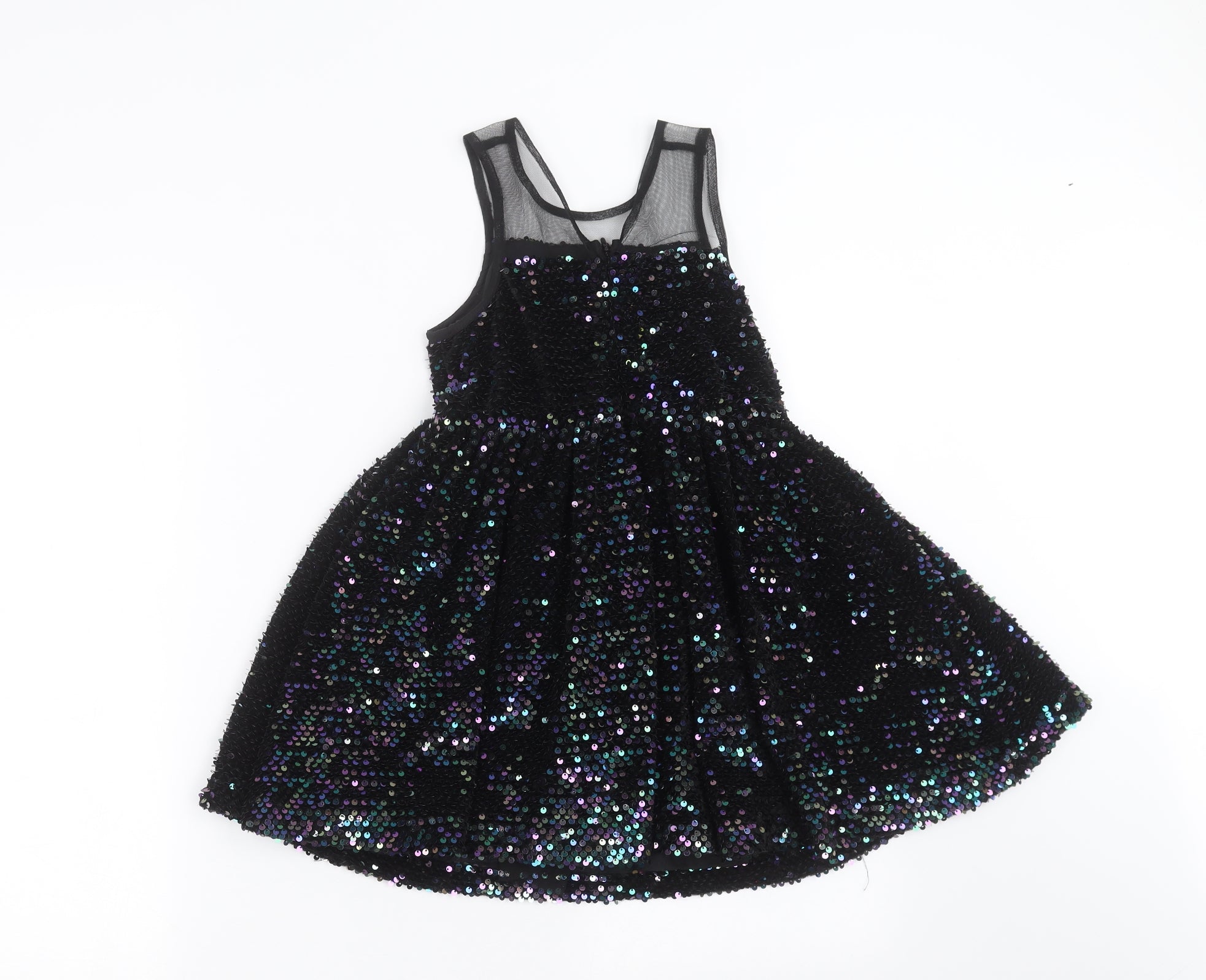 Matalan Girls Black Ball Gown Size 7 Years sequins Preworn Ltd