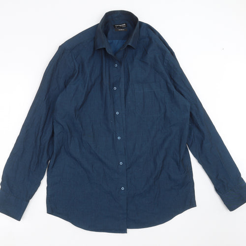 Debenhams Mens Blue    Dress Shirt Size 16  - Tailored fit