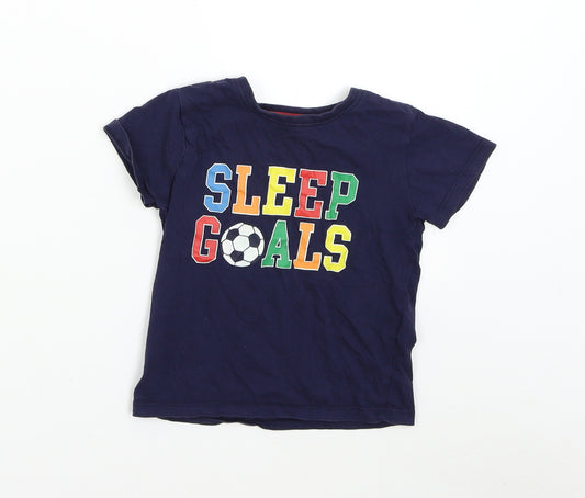 Jeff & Co Boys Blue Solid   Pyjama Top Size 2-3 Years  - Football Sleep Goals