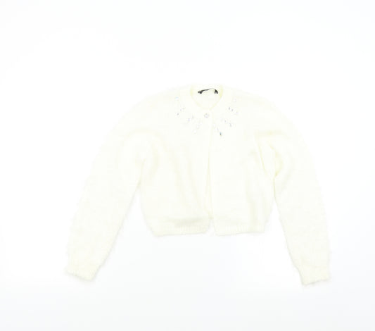 George Boys Ivory  Knit Cardigan Jumper Size 9-10 Years