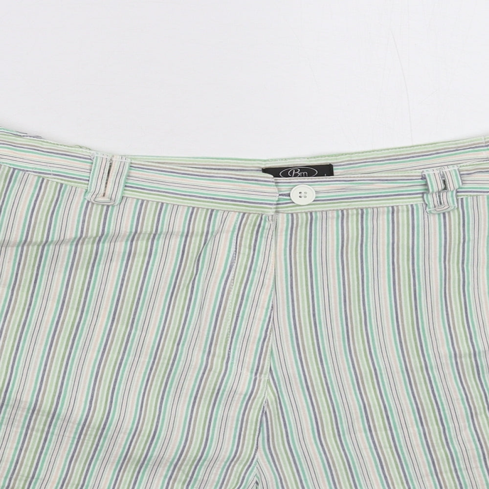 BM Mens Multicoloured Striped  Bermuda Shorts Size L