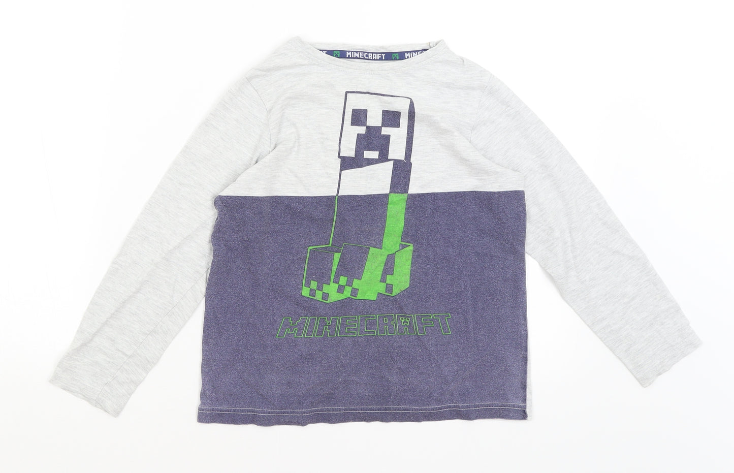 Mojang Boys Grey   Basic T-Shirt Size 8-9 Years  - Minecraft