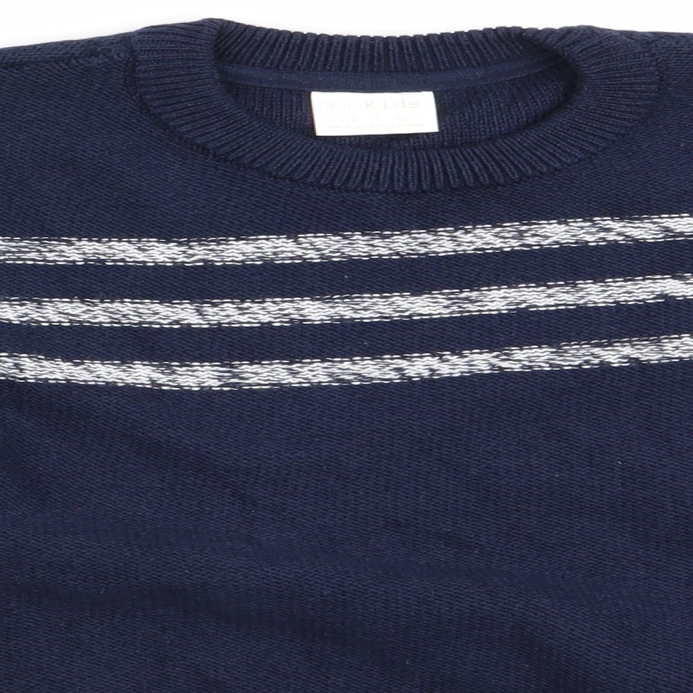 Florence and Fred Boys Blue Striped  Pullover Jumper Size 5-6 Years