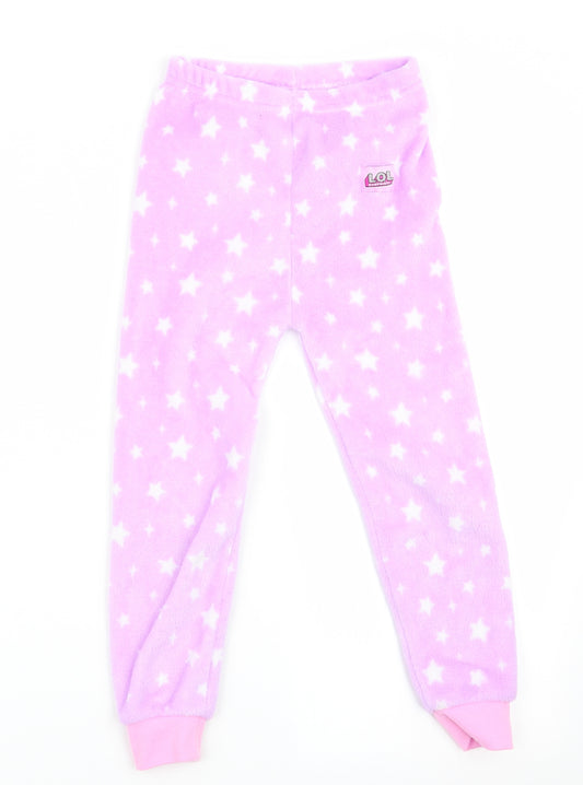 LOL Surpise Girls Purple Geometric   Pyjama Pants Size 5-6 Years  - Start Print Fluffy